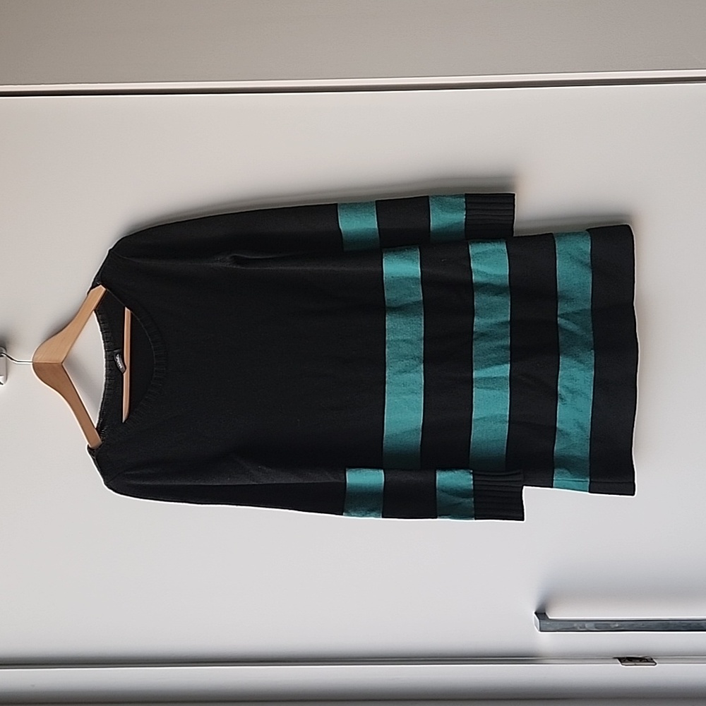 Max & Co Knit Striped Holiday Wool Sweater Dress